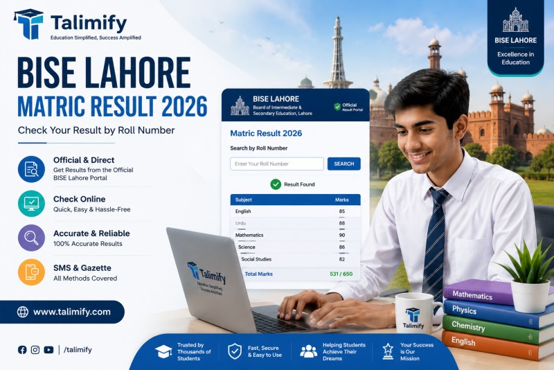 BISE Lahore Matric Result 2026 Check by Roll Number - Board Results - Talimify