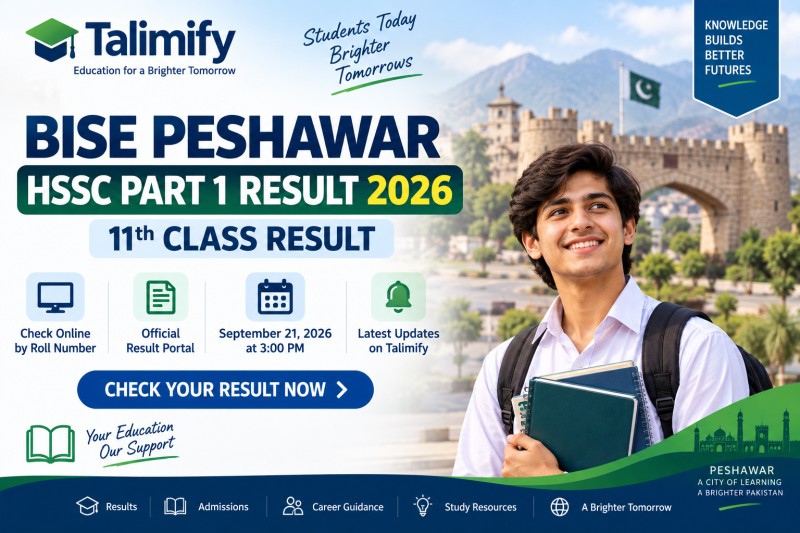 BISE Peshawar HSSC Part 1 Result 2026 – Check 11th Class Result - Board Results - Talimify
