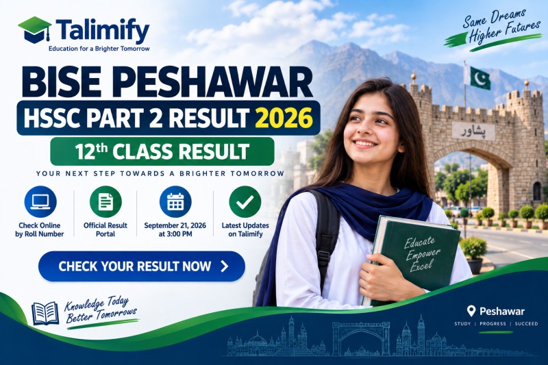 BISE Peshawar HSSC Part 2 Result 2026 – Check 12th Class Result - Board Results - Talimify