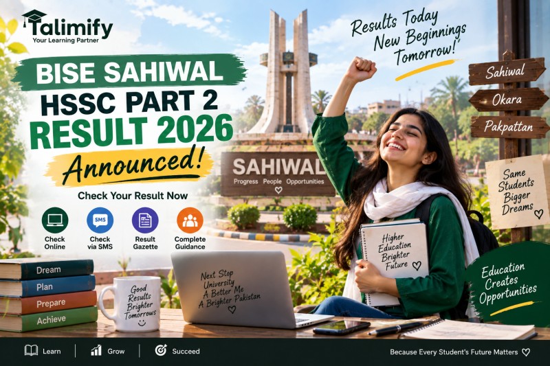 BISE Sahiwal 12th Class Result 2026 - Check Result by Roll Number - Talimify Blog