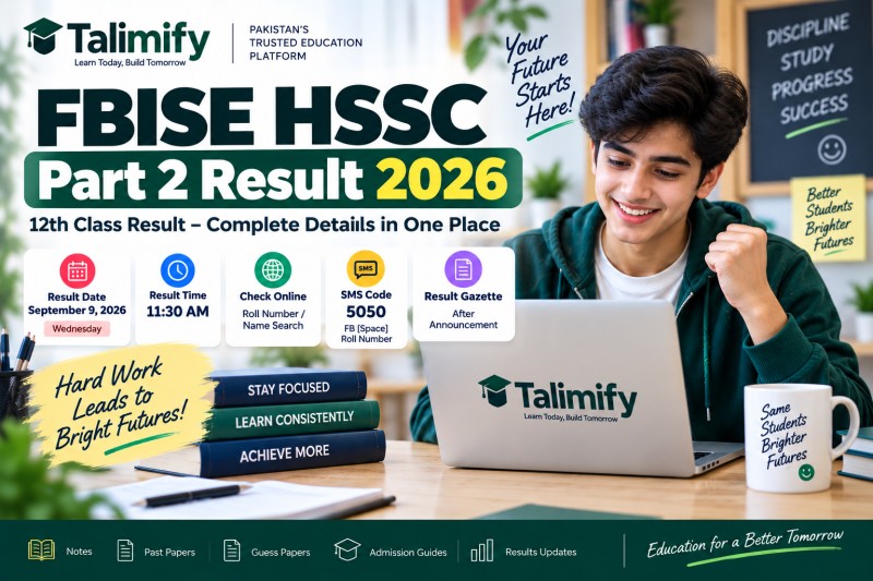 FBISE HSSC Part 2 Result 2026 – Check Federal Board 12th Class Result - Board Results - Talimify